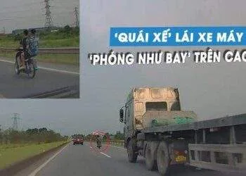 Bức xúc hai thanh niên đầu trần, lái xe máy 'phóng như bay' trên cao tốc