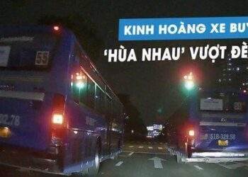 Phẫn nộ xe buýt 'hùa nhau' vượt đèn đỏ trên phố, ngay giờ cao điểm