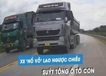 Kinh hoàng xe ben 'hổ vồ' vượt ẩu trên cao tốc, suýt tông ô tô con