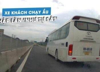 Tài xế lái xe khách nhập làn vào cao tốc 'như tự sát', suýt gây tai nạn