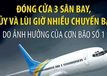 Đóng cửa tạm thời 3 sân bay, hủy và lùi giờ nhiều chuyến bay do ảnh hưởng của cơn bão số 1