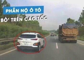 Ô tô con 'bò' tốc độ khoảng 30 km/giờ trên cao tốc: Dân mạng 'ngao ngán'