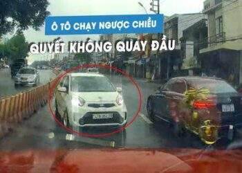 Tài xế lái xe Kia Morning chạy ngược chiều, quyết không quay đầu khi bị nhắc nhở