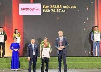 Vietjet là một trong 100 thương hiệu giá trị nhất Việt Nam