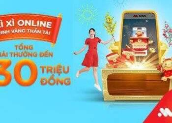 Cơ hội trúng trúng vàng 9999 khi lì xì online trên ứng dụng MSB mBank