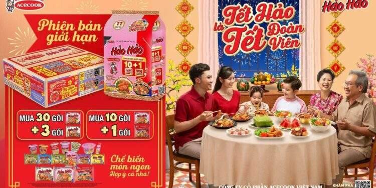 Mì Hảo Hảo tặng thêm gói, giá không đổi, phiên bản giới hạn đón Tết 2025