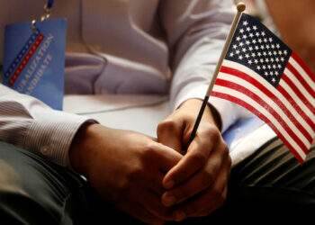 Which country has the highest number of workers with H-1B visas in the US?