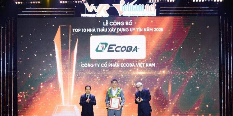 Ecoba Việt Nam tiếp tục vào Top 10 nhà thầu xây dựng uy tín năm 2025