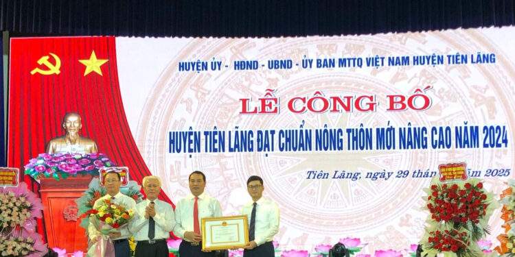 huyện Tiên Lãng đạt chuẩn Nông thôn mới nâng cao năm 2024