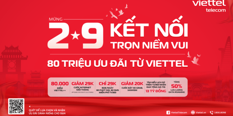 Viettel tung 80 triệu ưu đãi mừng đại lễ 2.9