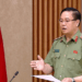 Trung tướng Phạm Công Nguyên, Cục trưởng Cục Pháp chế và cải cách hành chính tư pháp (Bộ Công an) trình bày về dự thảo Nghị quyết của Chính phủ về sử dụng chung công trình hạ tầng kỹ thuật, cơ sở viễn thông - Ảnh: VGP.