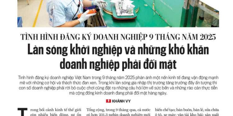 Tình hình đăng ký doanh nghiệp 9 tháng năm 2025: Làn sóng khởi nghiệp và những khó khăn doanh nghiệp phải đối mặt - Ảnh 1