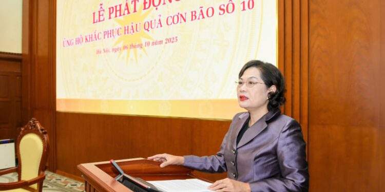 Tư lệnh ngành ngân hàng phát động ủng hộ đồng bào bị thiệt hại do cơn bão số 10