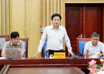 Phó Tổng Giám đốc Tổng Công ty truyền tải điện Quốc gia Trương Hữu Thành phát biểu tại buổi làm nhé