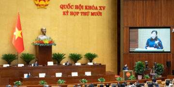 Chủ nhiệm Ủy ban Khoa học, Công nghệ và Môi trường Nguyễn Thanh Hải trình bày Báo cáo thẩm tra Dự án Luật Công nghệ cao (sửa đổi).