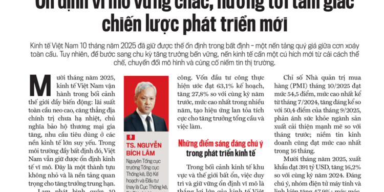 Kinh tế Việt Nam 10 tháng 2025: Ổn định vĩ mô vững chắc, hướng tới tam giác chiến lược phát triển mới - Ảnh 1