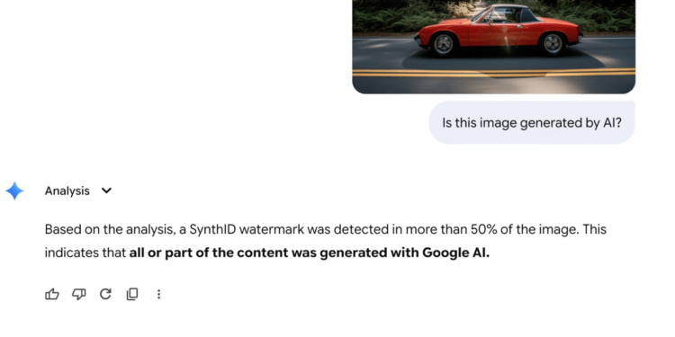 Tính năng phát hiện hình ảnh được tạo bởi Google AI của Nano Banana Pro.