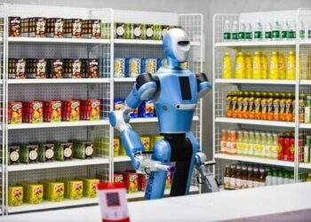 Robot hỗ trợ bán hàng trong siêu thị. (Nguồn ảnh: Optics Valley of China)