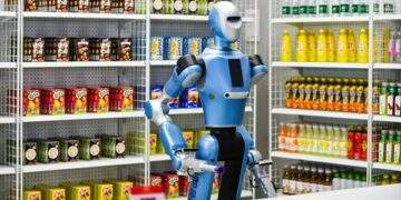 Robot hỗ trợ bán hàng trong siêu thị. (Nguồn ảnh: Optics Valley of China)