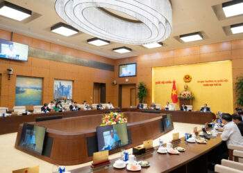 Quang cảnh Phiên làm việc của Quốc hội về việc điều chỉnh nội dung Nghị quyết số 94/2015/QH13 của Quốc hội về chủ trương đầu tư Cảng hàng không quốc tế Long Thành. Ảnh: Media Quốc hội