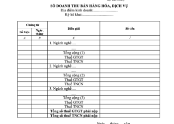 Sổ chi tiết doanh thu bán hàng hóa, dịch vụ (mẫu số S2a-HKD)