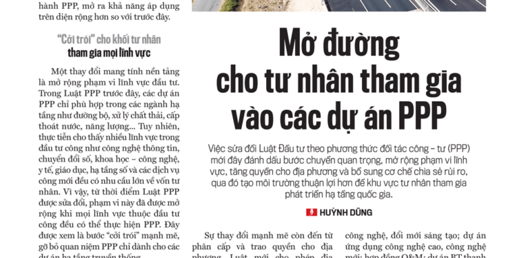 Mở đường cho tư nhân tham gia vào các dự án PPP - Ảnh 1