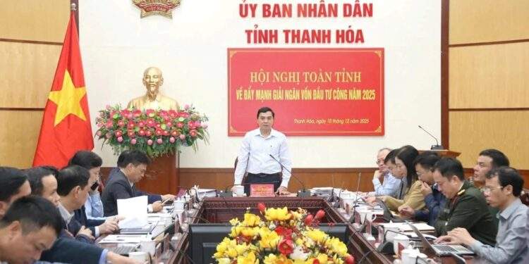 Lãnh đạo UBND tỉnh Thanh Hóa chủ trì hội nghị trực tuyến đẩy mạnh giải ngân vốn đầu tư công năm 2025