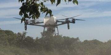 Cận cảnh máy bay không người lái thả hạt giống trồng rừng