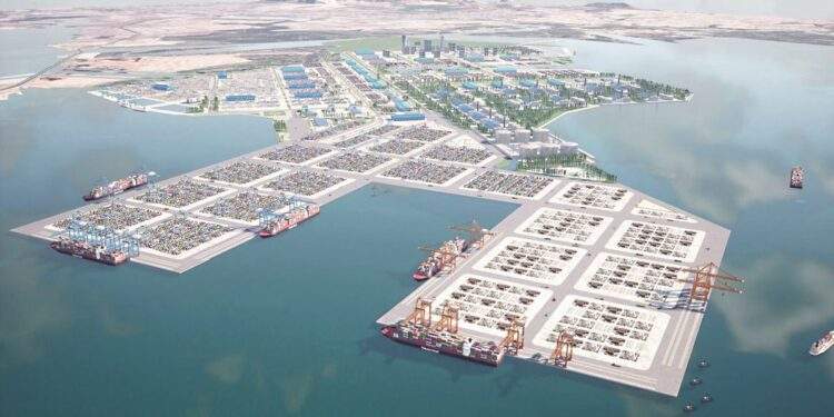 Phối cảnh đề xuất quy hoạch trung tâm Logistic Cái Mép Hạ- Ảnh:Portcoast.