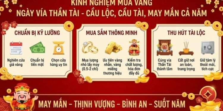 Kinh nghiệm mua vàng ngày vía Thần Tài đầy đủ nhất, đúng nhất