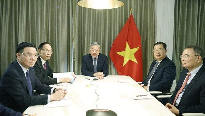 Tổng Bí thư Tô Lâm đã điện đàm với Thượng nghị sĩ Steve Daines. Ảnh: TTXVN