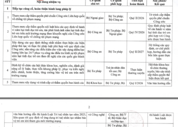 Nội dung nhiệm vụ củng cố, hoàn thiện hành lang pháp lý trong giai đoạn 2026 - 2030. 