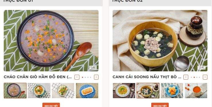 Thực đơn bữa trưa đảm bảo dinh dưỡng cho cả mẹ và bé trong giai đoạn 3 tháng giữa thai kì được gợi ý từ Phần mềm.