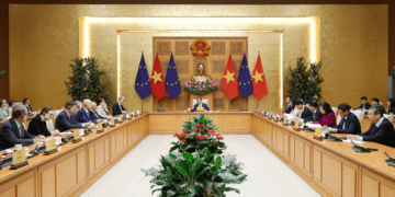 Cuộc gặp diễn ra trong bối cảnh Việt Nam vừa tổ chức thành công Đại hội đại biểu toàn quốc lần thứ XIV của Đảng và Việt Nam – EU chính thức nâng cấp quan hệ lên Đối tác chiến lược toàn diện - Ảnh: VGP