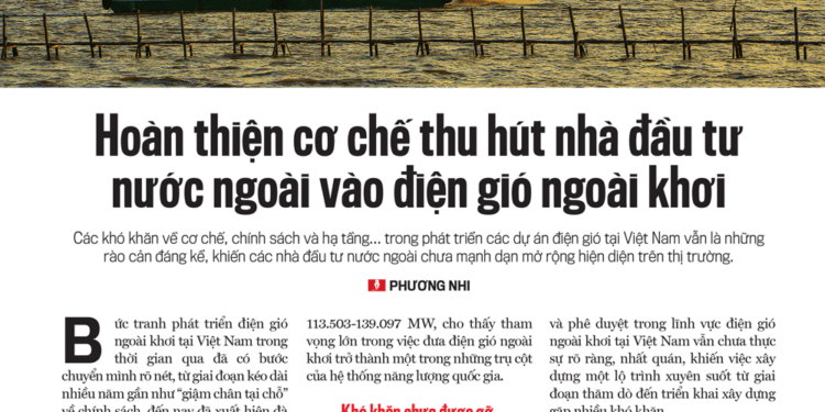 Hoàn thiện cơ chế thu hút nhà đầu tư nước ngoài vào điện gió ngoài khơi - Ảnh 1