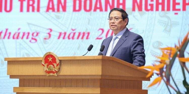 Thủ tướng Phạm Minh Chính phát biểu tại hội nghị - Ảnh VGP