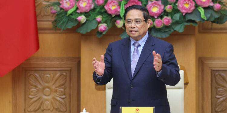 Thủ tướng phát biểu tại buổi đối thoại. Ảnh: VGP.