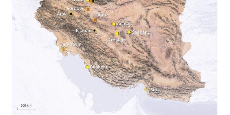 Các địa điểm hạt nhân của Iran - Ảnh: Getty Images. 