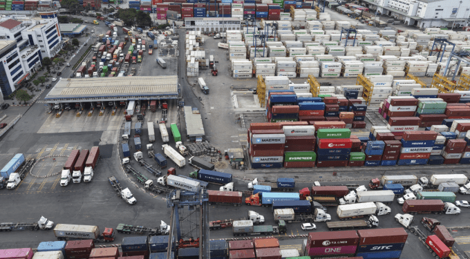 Containers seen at Cat Lai Terminal in HCMC, Feb. 4, 2026. Photo by VnExpress/Thanh Tung