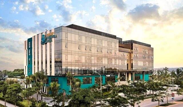 Bệnh viện Mặt Trời Phú Quốc có quy mô khoảng 10.000 m2, tọa lạc tại trung tâm phường An Thới