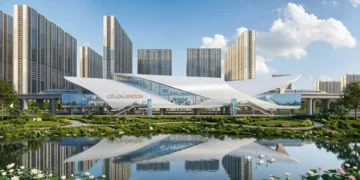 Ga Cổ Loa 1 - Dự án đường sắt tốc độ cao Hà Nội - Quảng Ninh. 