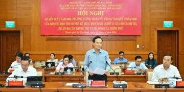 Bí thư Thành ủy Trần Lưu Quang phát biểu kết luận Hội nghị - Ảnh: Việt Dũng