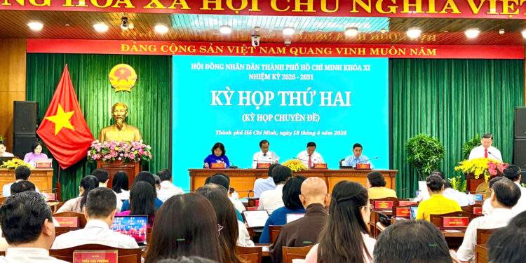 Kỳ họp thứ hai HĐND TP. Hồ Chí Minh khóa XI, nhiệm kỳ 2026 - 2031 sáng 18/4 - Ảnh: Châu Vũ/Cổng thông tin điện tử HĐND TP. Hồ Chí Minh