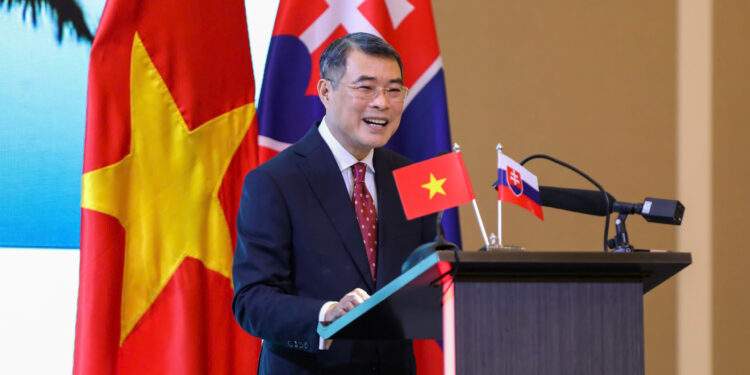 Thủ tướng Chính phủ Lê Minh Hưng nhấn mạnh quan hệ Việt Nam - Slovakia không ngừng được củng cố, phát triển trong thời gian qua. (Ảnh: Việt Dũng)