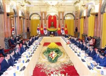 Bí thư, Chủ tịch nước Tô Lâm hội đàm với Tổng thống Hàn Quốc Lee Jae Myung. Ảnh: TTXVN