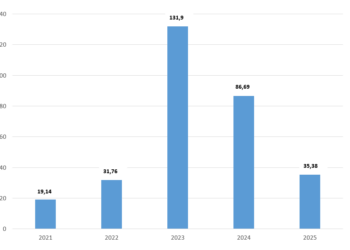 Vốn FDI của Ấn Độ tại Việt Nam, giai đoạn 2021-2025 (triệu USD). (Nguồn số liệu: Cục Đầu tư nước ngoài)