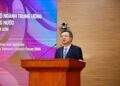 Ủy viên Bộ Chính trị, Bí thư Trung ương Đảng, Trưởng ban Chính sách, Chiến lược Trung ương Nguyễn Thanh Nghị phát biểu tại buổi làm việc. 