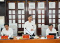 Thứ trưởng Bộ Khoa học và Công nghệ Hoàng Minh phát biểu tại buổi làm việc