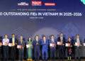 TOP 10 doanh nghiệp FDI tiêu biểu 2025 - 2026 gồm: Tập đoàn Samsung Việt Nam; Công ty Cổ phần Phát triển Đô thị và Khu công nghiệp Việt Nam Singapore (VSIP JSC); Công ty TNHH Intel Products Việt Nam; Qualcomm Việt Nam; Deloitte Việt Nam; Công ty TNHH SCG Việt Nam; Heineken Việt Nam; Công ty TNHH LEGO Manufacturing Việt Nam; Ngân hàng TNHH Một Thành viên United Overseas Bank (Việt Nam); Grab Việt Nam.