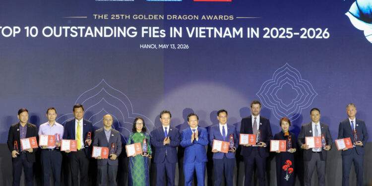 TOP 10 doanh nghiệp FDI tiêu biểu 2025 - 2026 gồm: Tập đoàn Samsung Việt Nam; Công ty Cổ phần Phát triển Đô thị và Khu công nghiệp Việt Nam Singapore (VSIP JSC); Công ty TNHH Intel Products Việt Nam; Qualcomm Việt Nam; Deloitte Việt Nam; Công ty TNHH SCG Việt Nam; Heineken Việt Nam; Công ty TNHH LEGO Manufacturing Việt Nam; Ngân hàng TNHH Một Thành viên United Overseas Bank (Việt Nam); Grab Việt Nam.